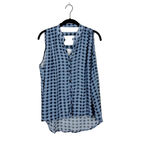 H.I.P. Happening in the Present Blue Checkered Open Back Sleeveless Top Size M - Picture 2 of 6